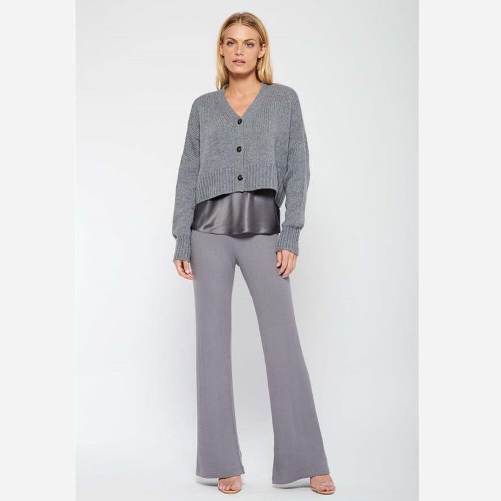 SABLYN Elliott Cropped Cashmere Cardigan in Grey